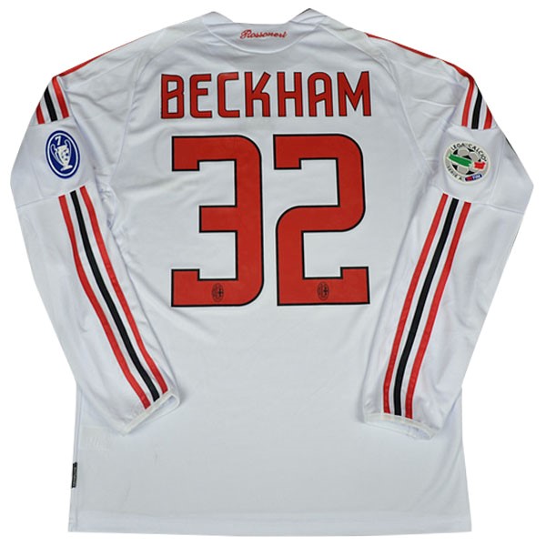 Camiseta Milan Beckham Segunda equipación ML NO.32 Retro 2008/09 Blanco